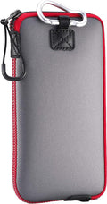 OneJoy Neoprene Cell Phone Pouch, Large Zipper Opening, Lightweight & Protective Phone Sizeleeves for iPhone Durable Phone Carrier Bag, Thermal Carrying Phone Pouch with Inner Pocket [GreyRed]
