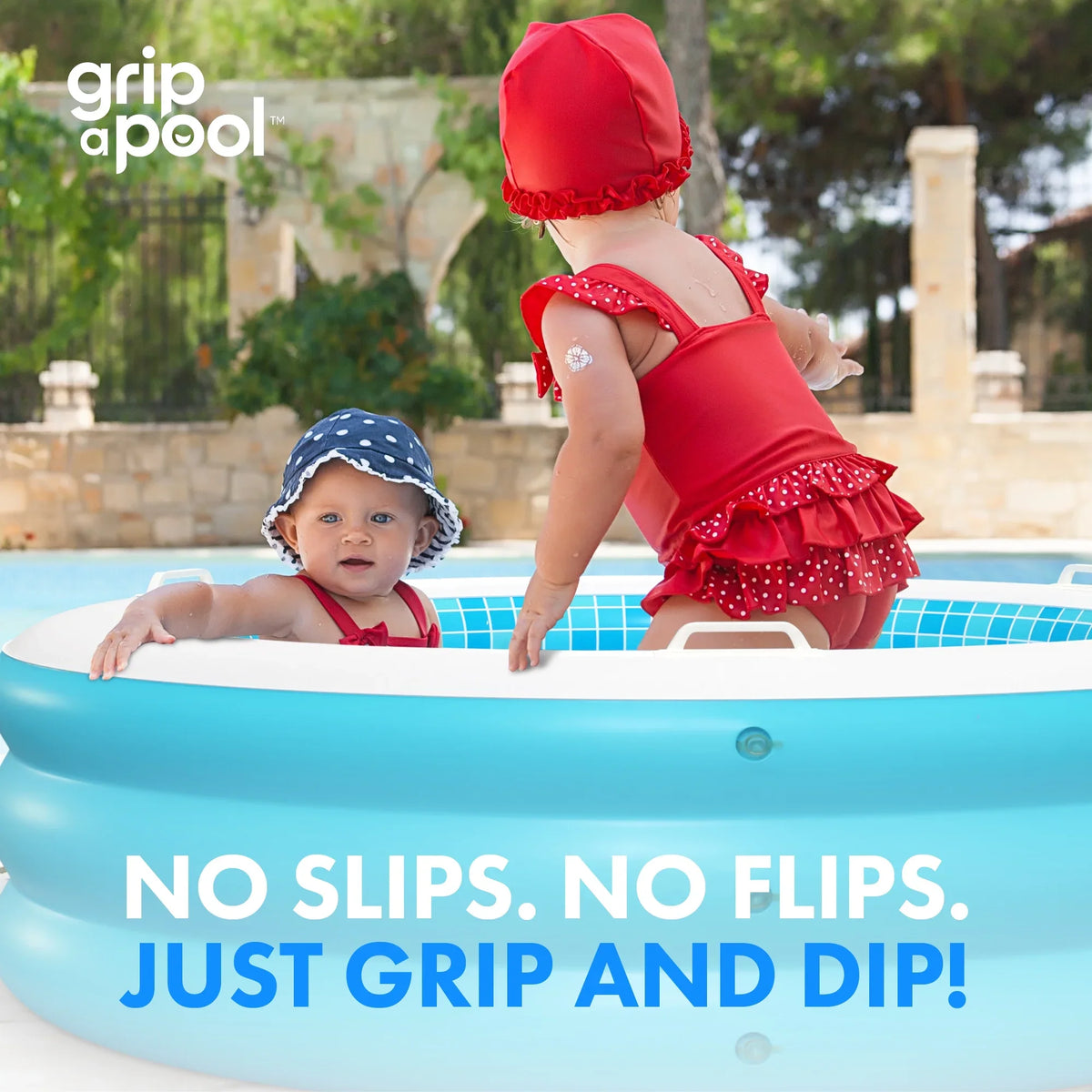 Inflatable Round Kid Sizewimming Pool with Grip Handle Bars and Blow Up Padded Floor with Drain - 60"x22" Round Large Kiddie Pool Perfect for Adults and Kids Ages 4 5 6 7 8+