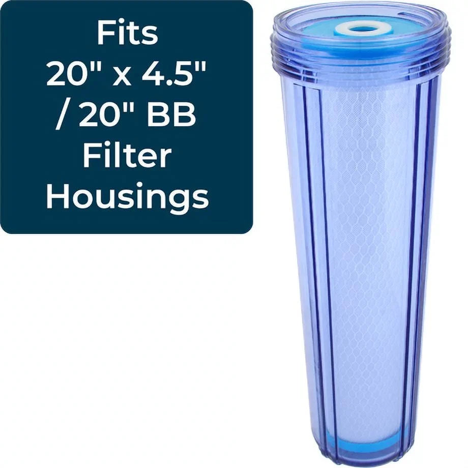SizepiroPure 20 x 4.5" PAC NSizeF Carbon Block Water Filter, 10 Micron (4 Pack)