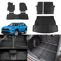 Fit 2019 2020 2021 2022 2023 Toyota Rav4 Floor Mats TPE Cargo Liner All Weather Rear Trunk Mat for Toyota Rav4 Accessories (Backrest Mats+Cargo Liner+Floor Mats)