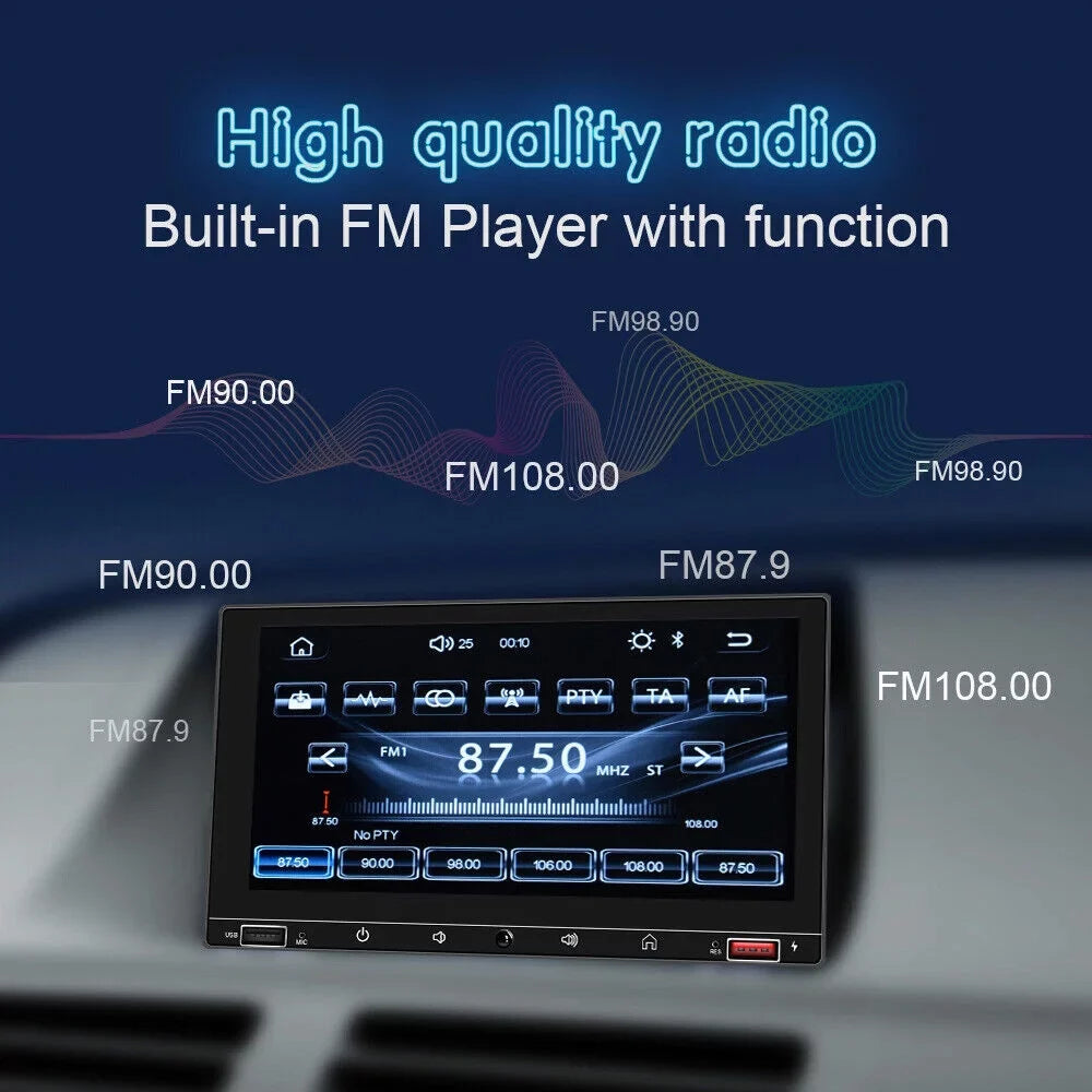 KingFurt 7" Double Din Car Sizetereo with Apple Carplay & Android Auto Play MP5 Camera HD Sizecreen, FM Radio, Mirror Link