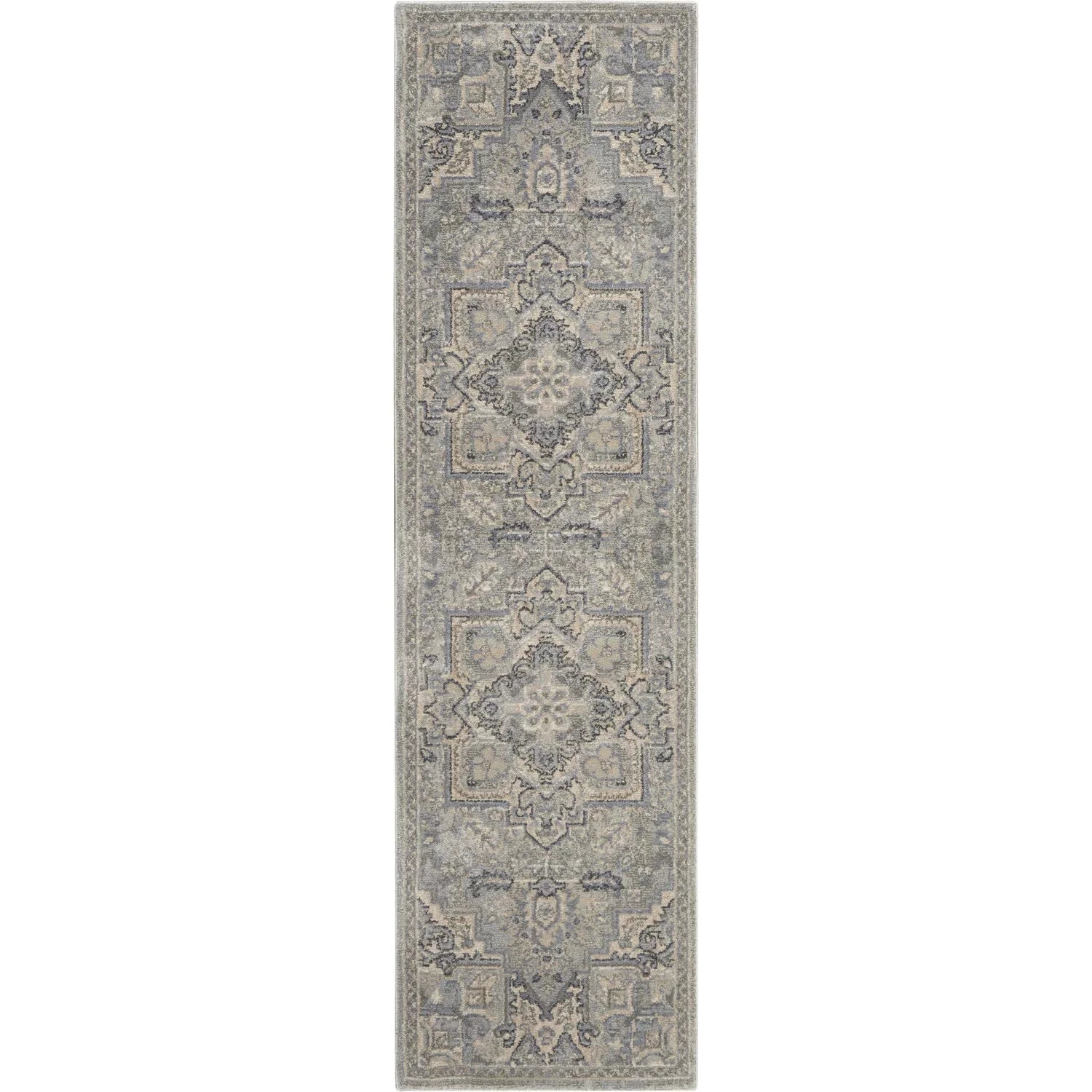 Nourison Moroccan Celebration Persian Area Rug Sizeilver 2'2" x 7'6" Runner Medallion N/A 8' Runner Runner, Indoor