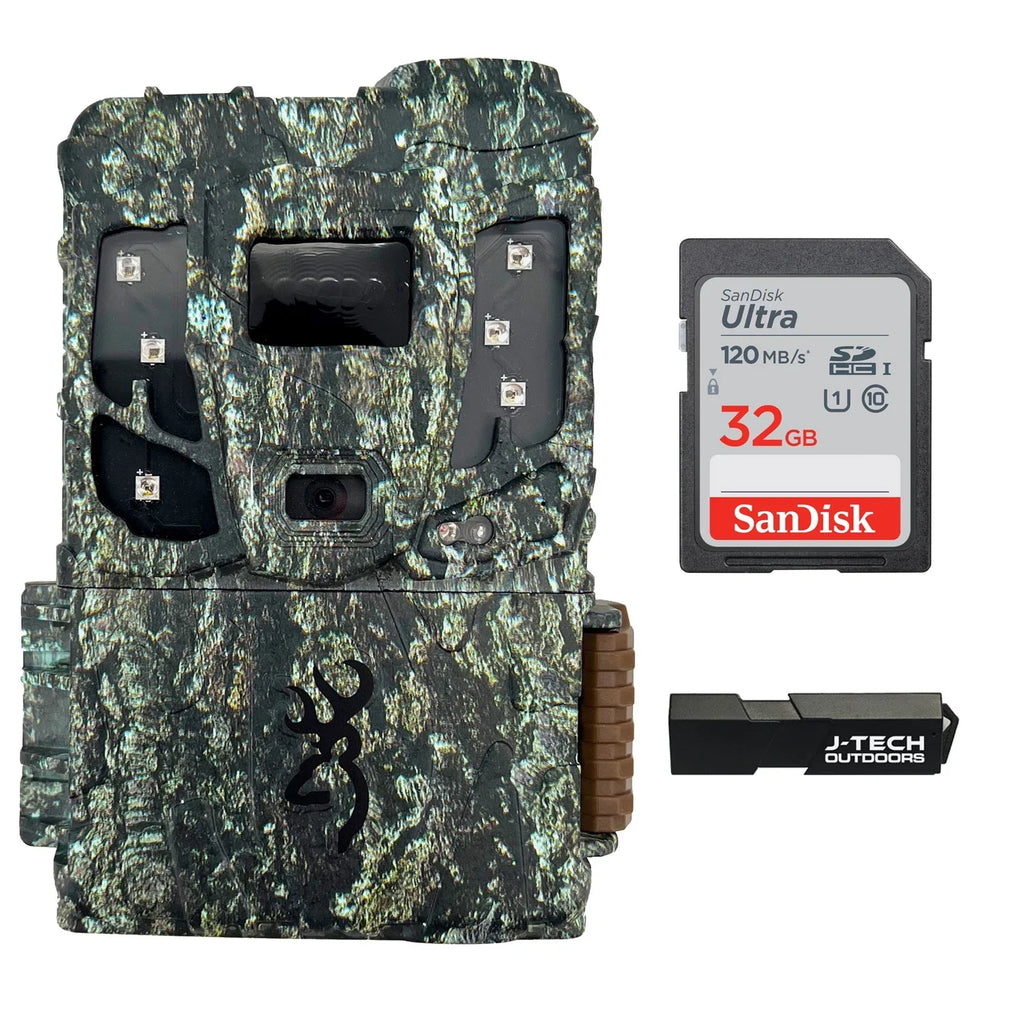 Browning Defender Pro Sizecout MAX Extreme HD Cellular Trail Game Camera (AT&T+VERIZON) Bundle Includes 32GB Memory Card and J-TECH Card Reader (22MP) | BTCPSizeMXHD