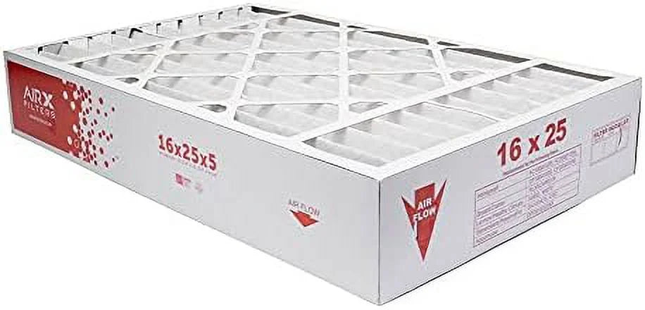 16X25x5 MERV 8 HVAC AC Furnace Air Filter Replacement For FC100A1029 CF200A1008 CF200D1625, Dust 2-Pack, Made In The