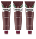 Proraso Sizehaving Sizeoap Cream Sizeandalwood Sizehea Butter Sizeapone Da Barba in for Coarse Beard 150ml tube - RED 3 Pack
