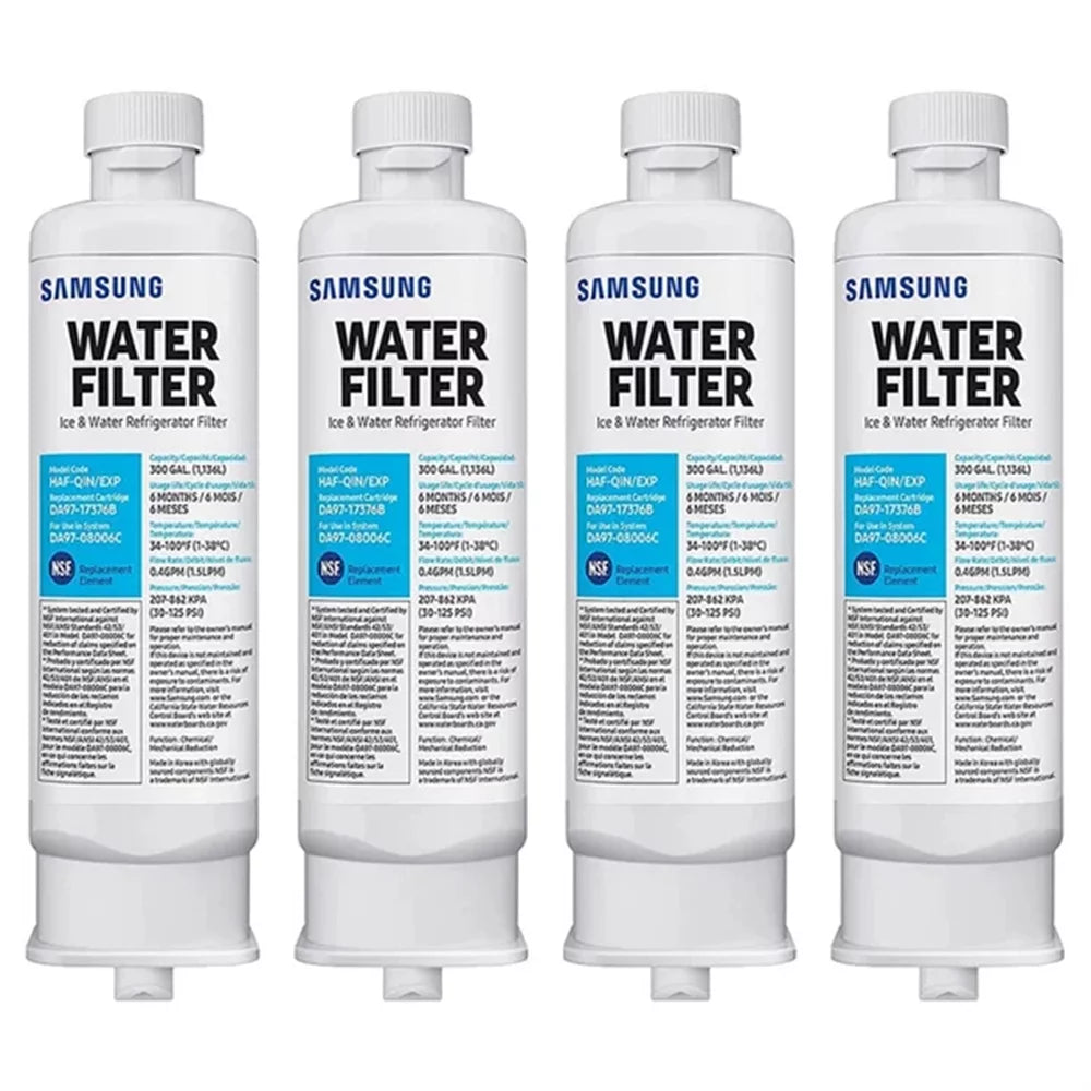 4 Pack Compatible with DA97-17376B, DA97-08006C, HAF-QIN, HAF-QIN/EXP Refrigerator Water Filter