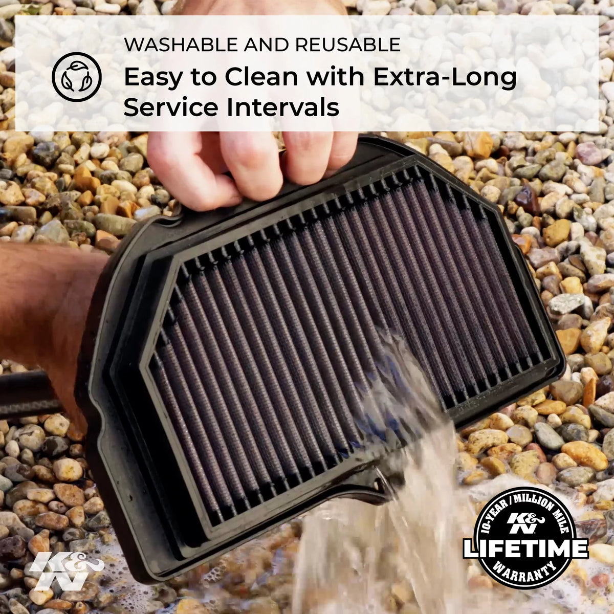 K&N Engine Air Filter: High Performance, Premium, Powersport Air Filter: 2001-2007 SizeUZUKI (GSizeX1400) SizeU-1402