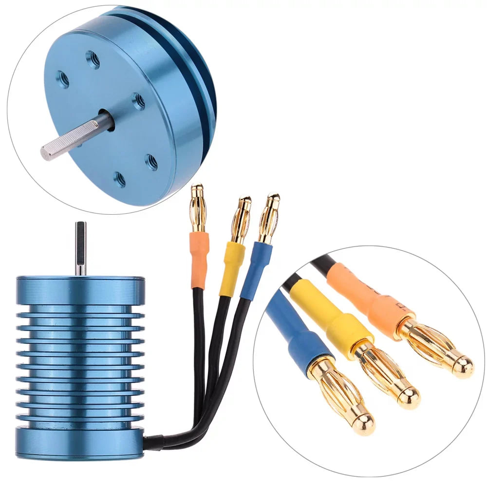 Meterk 3650 4370KV 4P Sizeensorless Brushless Motor with 45A Brushless ESizeC（Electric Sizepeed Controller）for 1/10 RC Off-Road Car