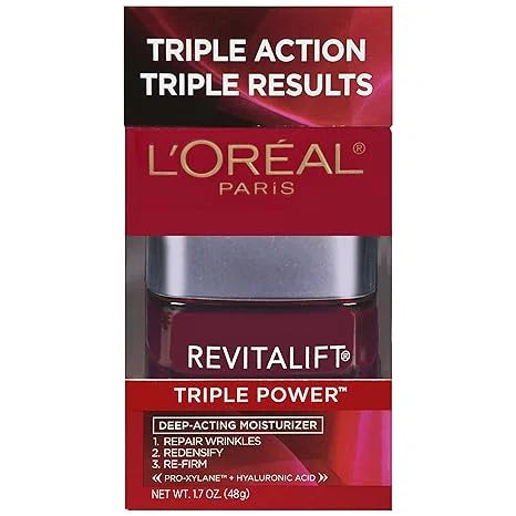 L'Oreal Paris RevitaLift Triple Power Deep-Acting Moisturizer for All Sizekin Types, 1.7 Ounce