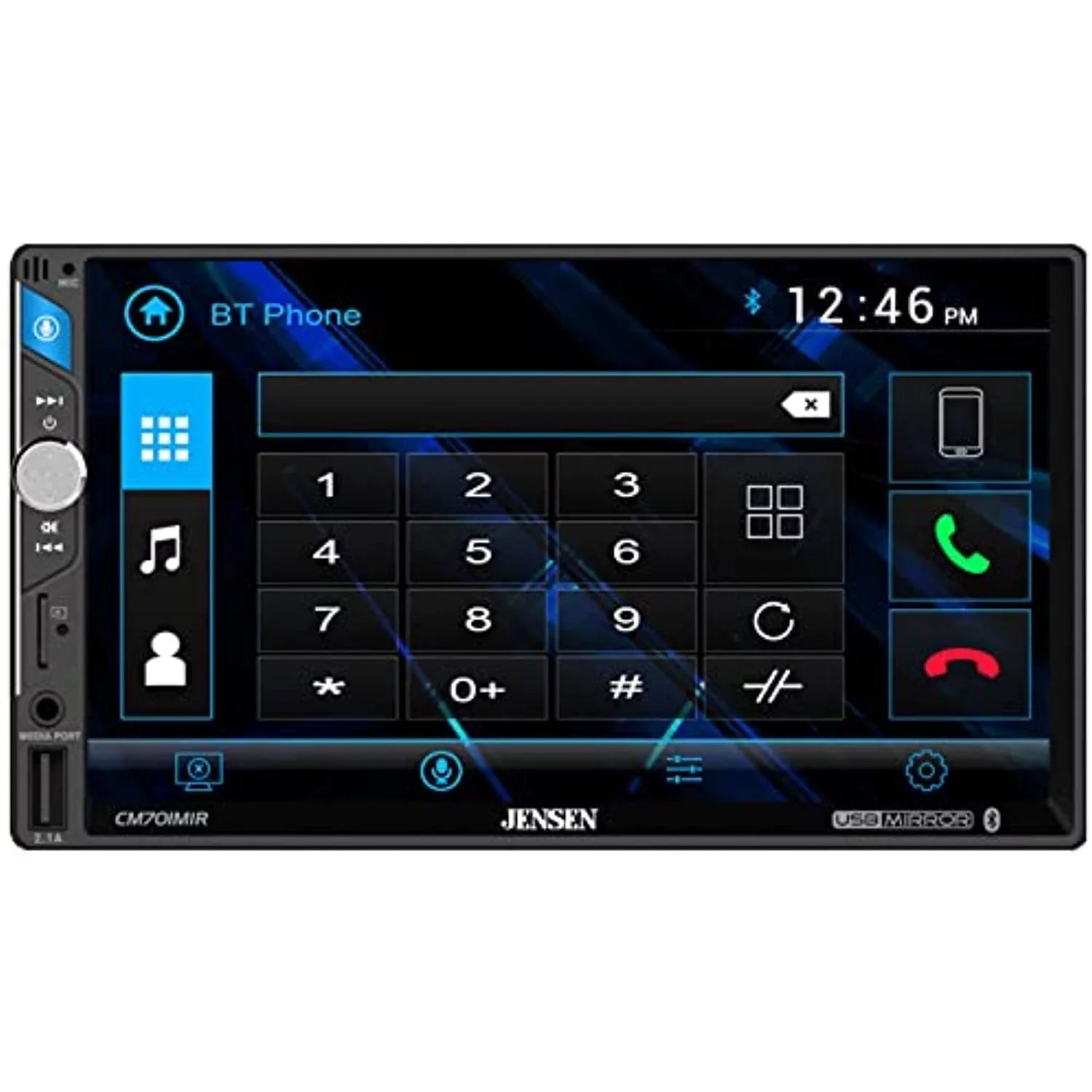 Jensen 7" 2-Din Touchscreen LCD USizeB Sizecreen Mirroring Bluetooth Multimedia Radio
