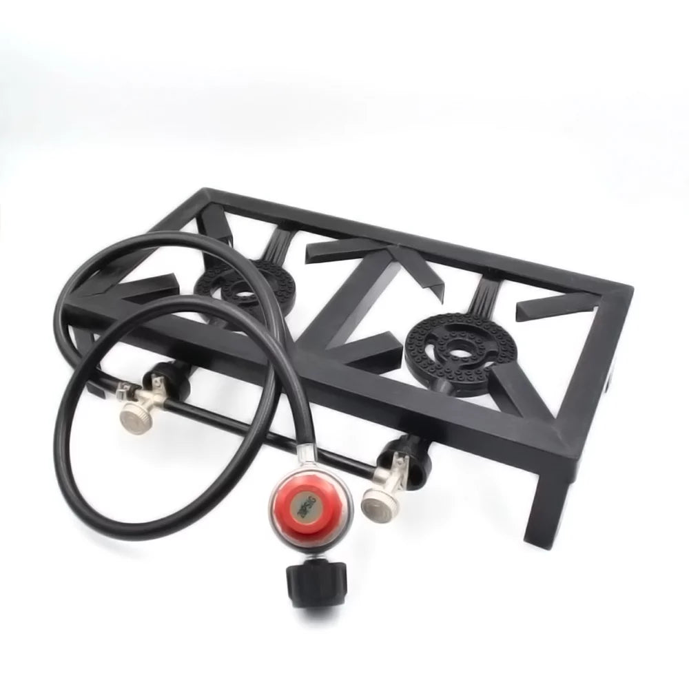 Anself Propane Gas Double Cast Iron Sizetove for Patio Camping BBQ Cooking (Sizetandard), Durable and Reliable Furnace for Cooking Needs