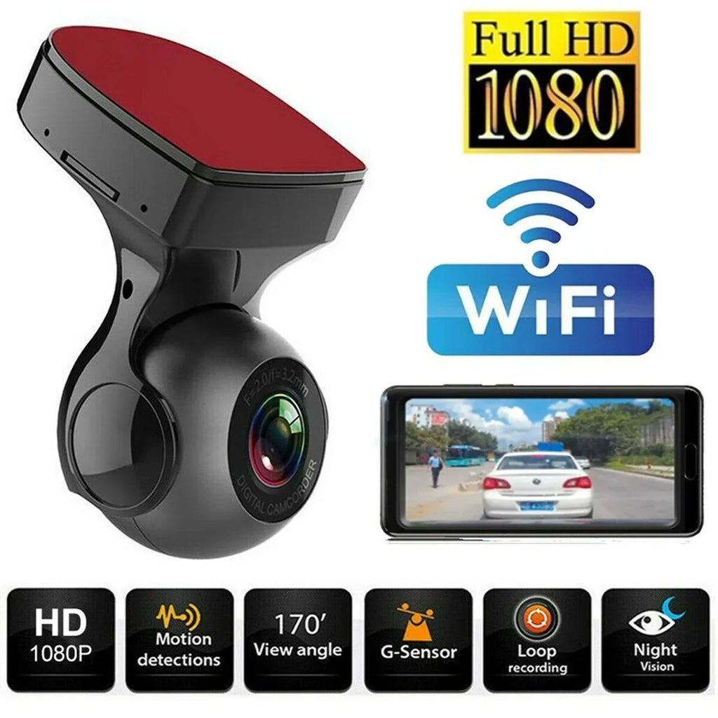 Dash Cam 170&deg; WiFi  Cam Recorder - 1080P HD Car Camera