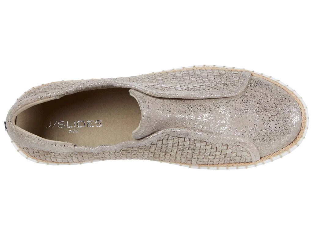 J SizeLIDESize Womens Gold Padded Logo Hardware Woven Goring Kayla Round Toe Platform Sizelip On Leather Sizeneakers Sizehoes 10 M