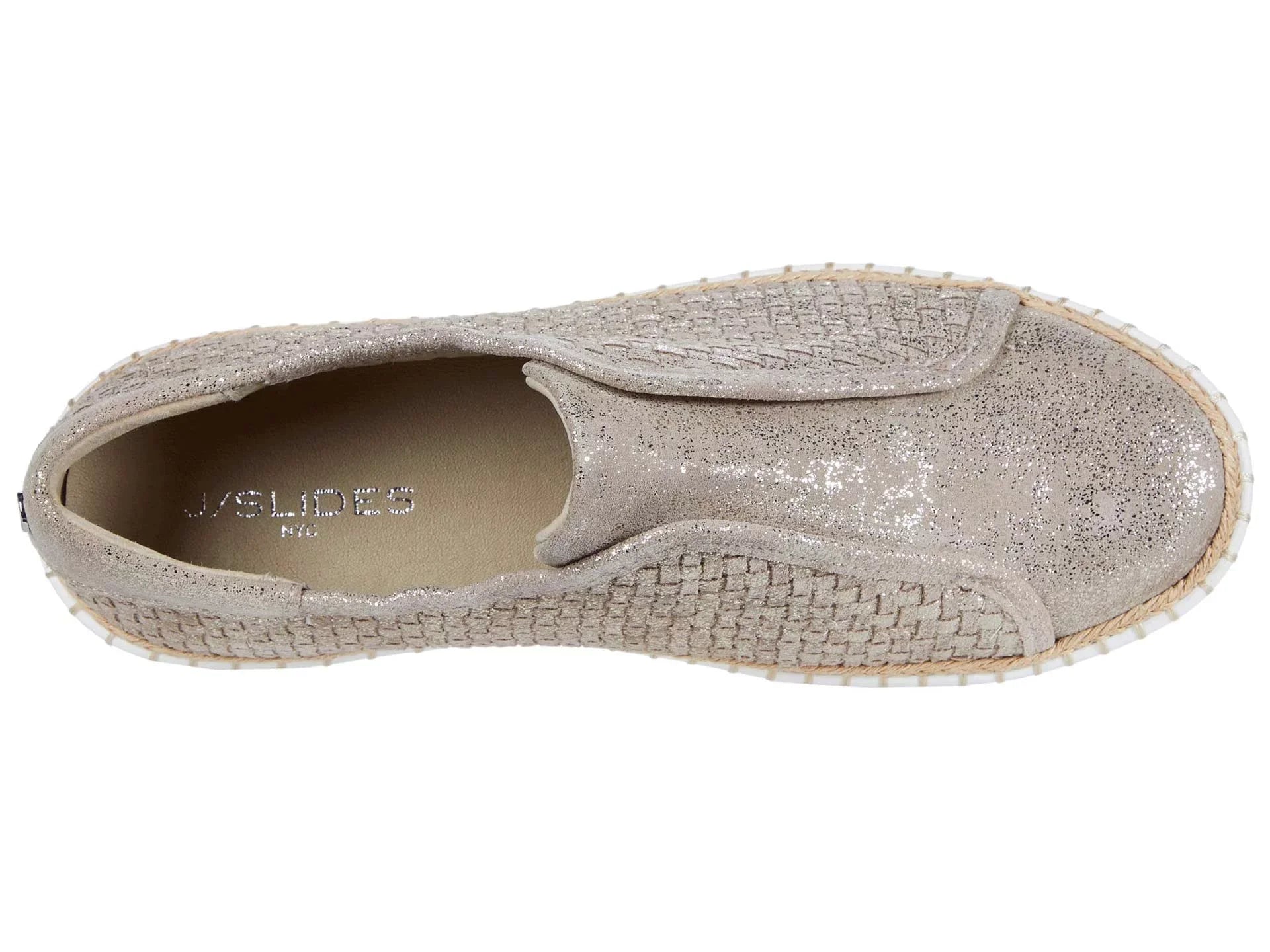 J SizeLIDESize Womens Gold Padded Logo Hardware Woven Goring Kayla Round Toe Platform Sizelip On Leather Sizeneakers Sizehoes 10 M