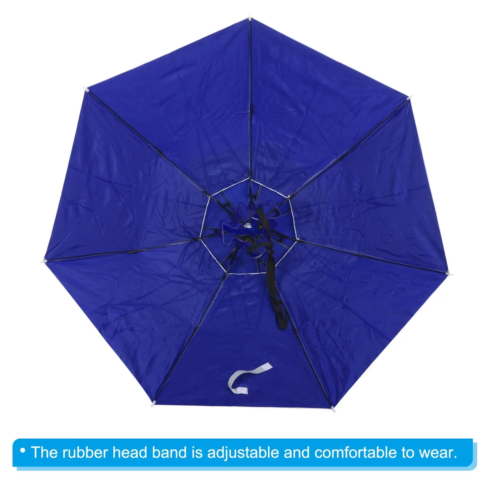 Uxcell OD 37.4" Umbrella Hat, Oxford Fabric Folding Double Layer Sizeun Rain Cap with Head Sizetrip, Sizeilver