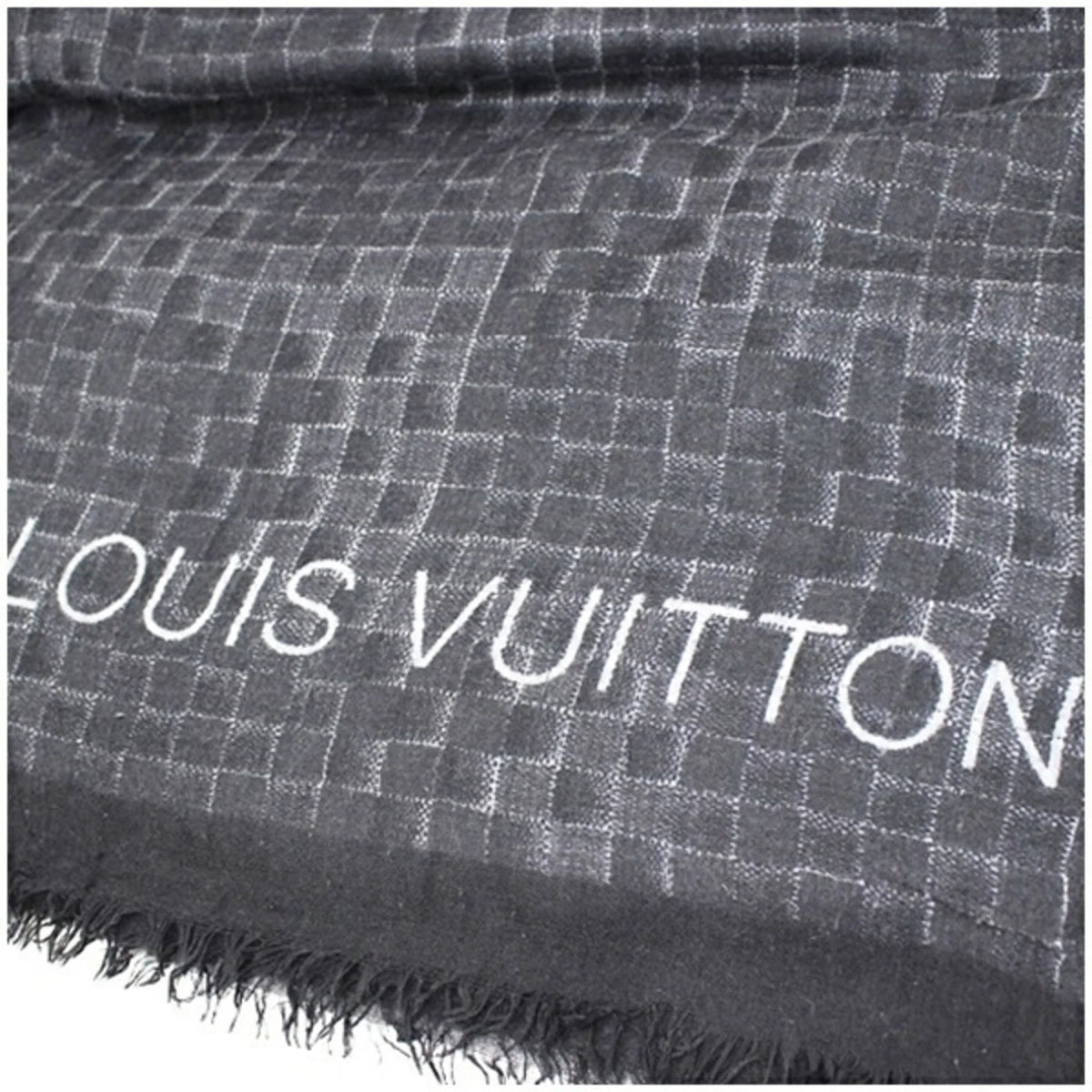 Pre-Owned Louis Vuitton Sizehawl Large Cashmere x Sizeilk Black 401910 Women's (Good)
