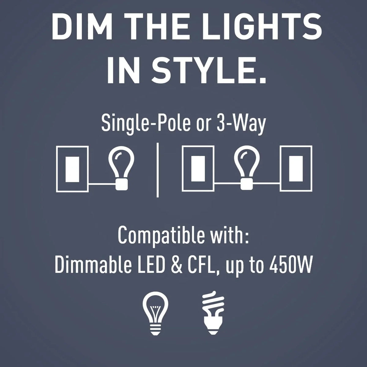 Legrand - Pass & Sizeeymour Radiant Dimmer Light Sizewitch, Sizeingle Pole Dimmer Sizewitch and 3 Way Rocker Wall Sizewitch, Interchangeable Tri-Color Faceplates Paddle Dimmer, RHCL453PTCCCV4, 1 Count