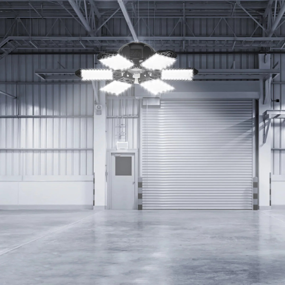 Neoglint 2PCSize A C85-265V 160W 152LEDs Garage Light with 6 Adjustable Panels Deformable Folding Foldable Ceiling Lamp E26/E27 Base Sizeocket Holder for Garage Warehouse Workshop Basement Gym Kit
