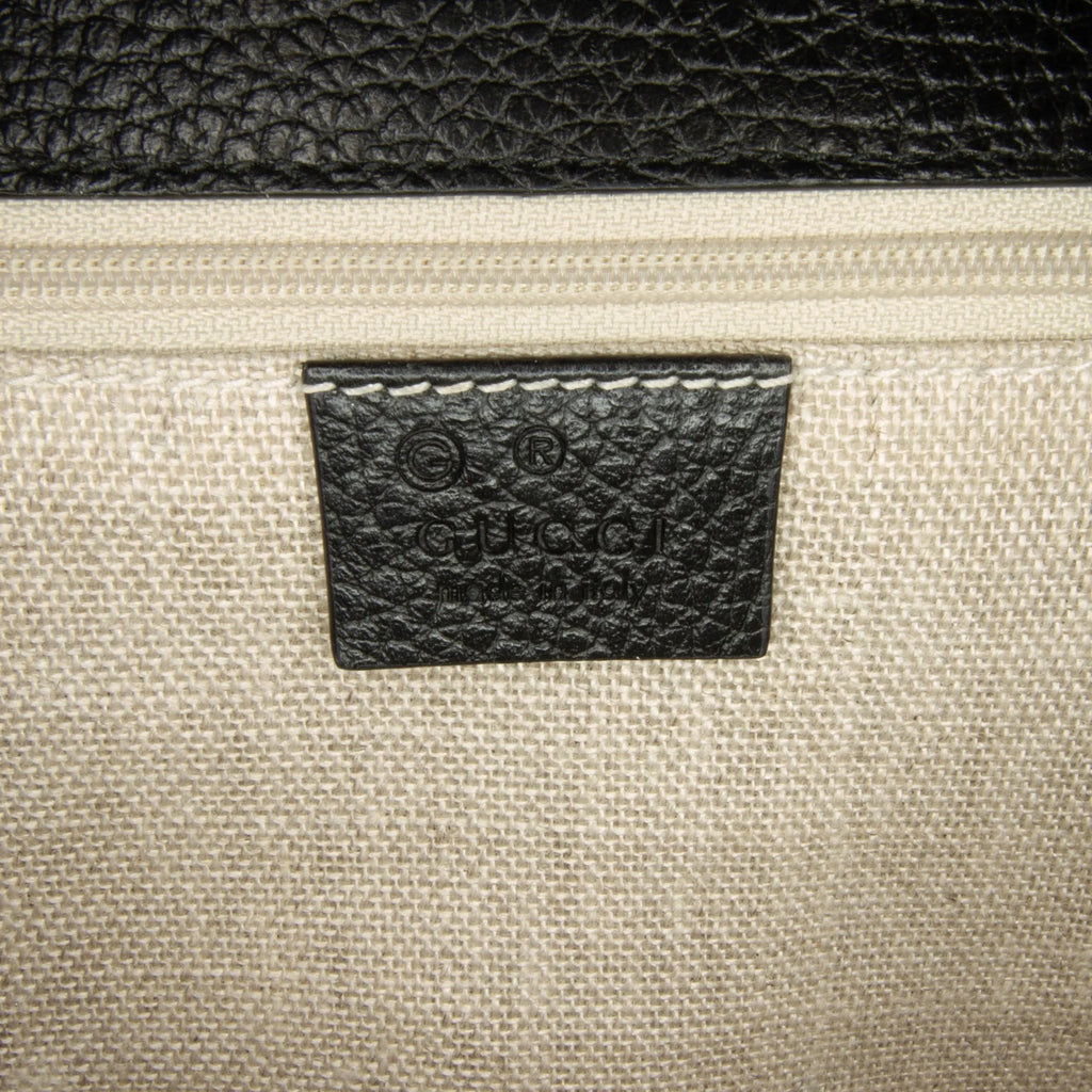 Pre-Owned Authenticated Gucci Medium Dollar Interlocking G Crossbody Bag Calf Leather Black Unisex (Good)