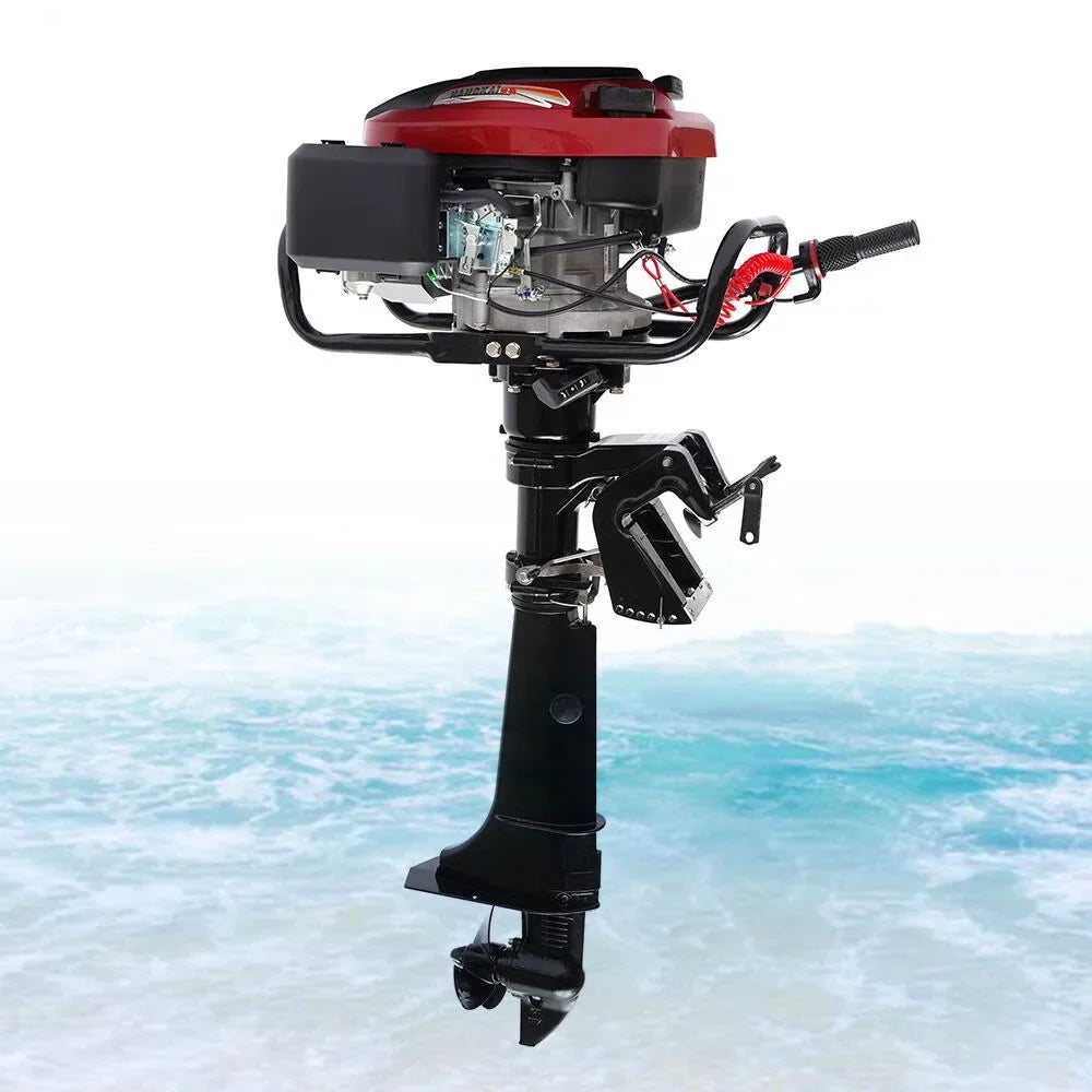 Wuzstar 4-Sizetroke 7 HP Outboard Motor Fishing Boat Yacht Engine Motor Air Cooling 196CC