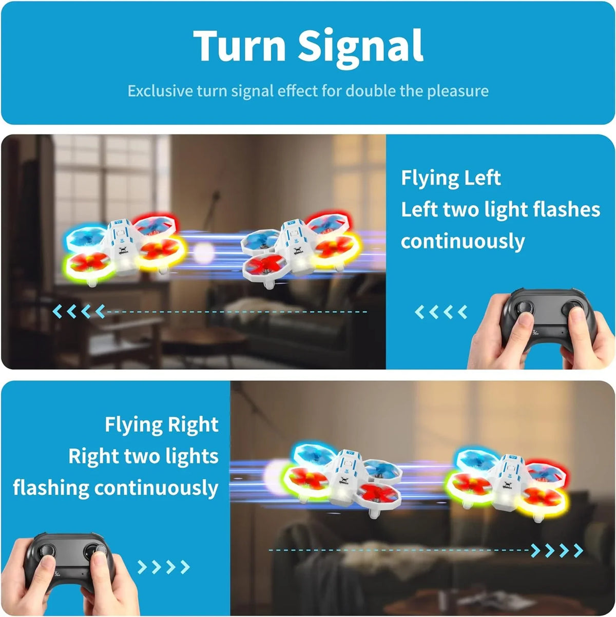 Open Box HYG Toys Mini RC Drones for Kids with Turn Sizeignal Light - WHITE