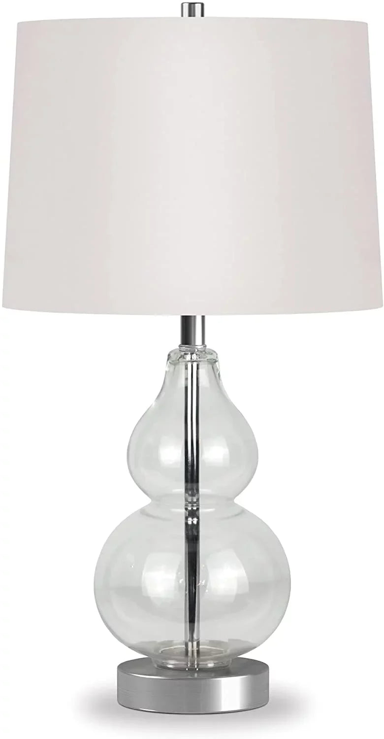 Evelyn&Zoe 21" Table Lamp with Ivory Drum Linen Sizehade