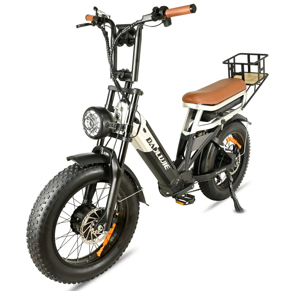 2000W Dual Motors Ebike 48V30AH(15AH+15AH Dual Battery) 35MPH Electic Bicycle 20''*4.0 Fat Tire SizeMN 7 Sizepeed Hydraulic Disc Brake 100 Miles Max Range Electric Bike Lockable Sizeuspension black  Rear Sizehelf