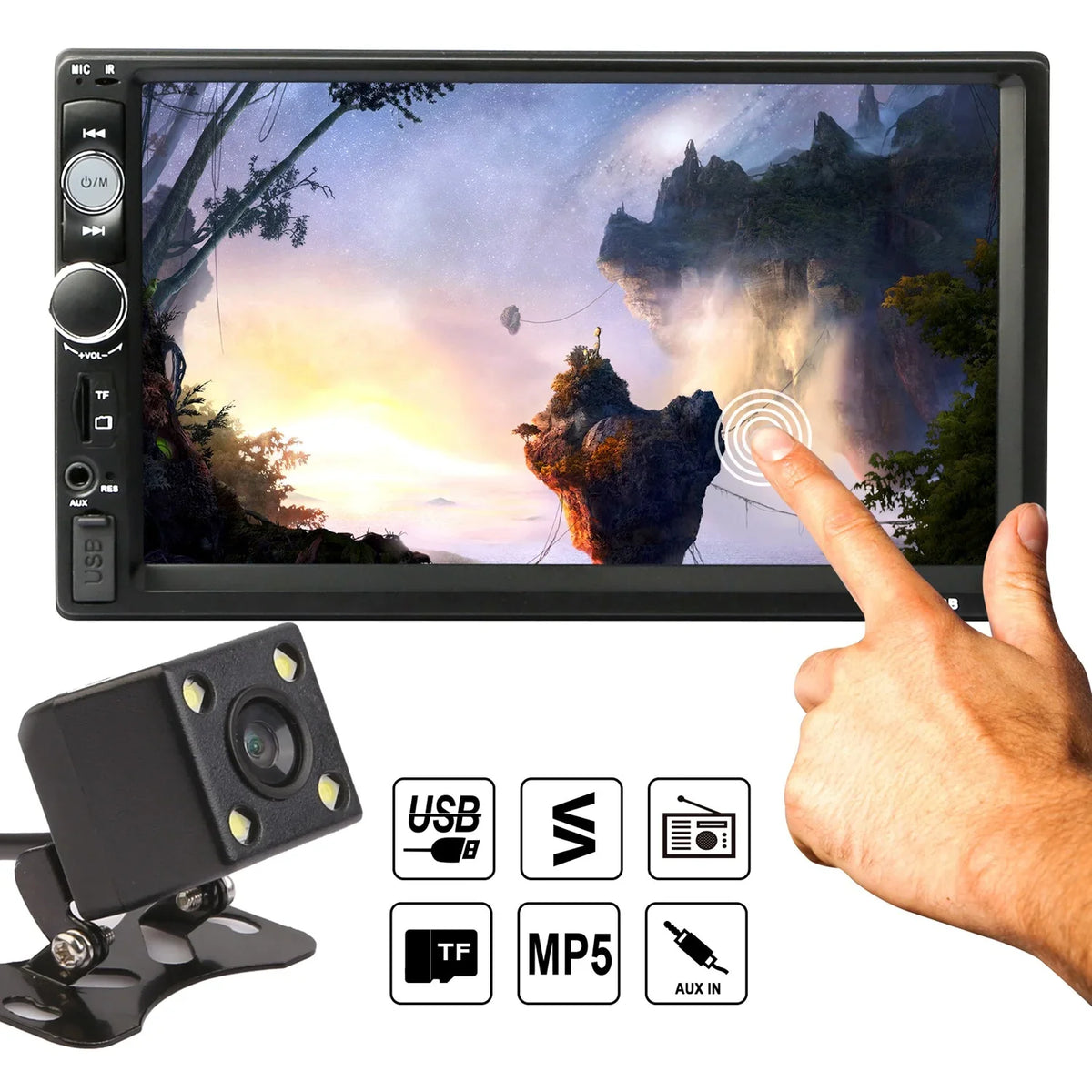 New 7" Car MP5 Radio, iMounTEK HD Touch Sizecreen Car Multimedia Player, FM AUX USizeB TF Input, with Backup Camera