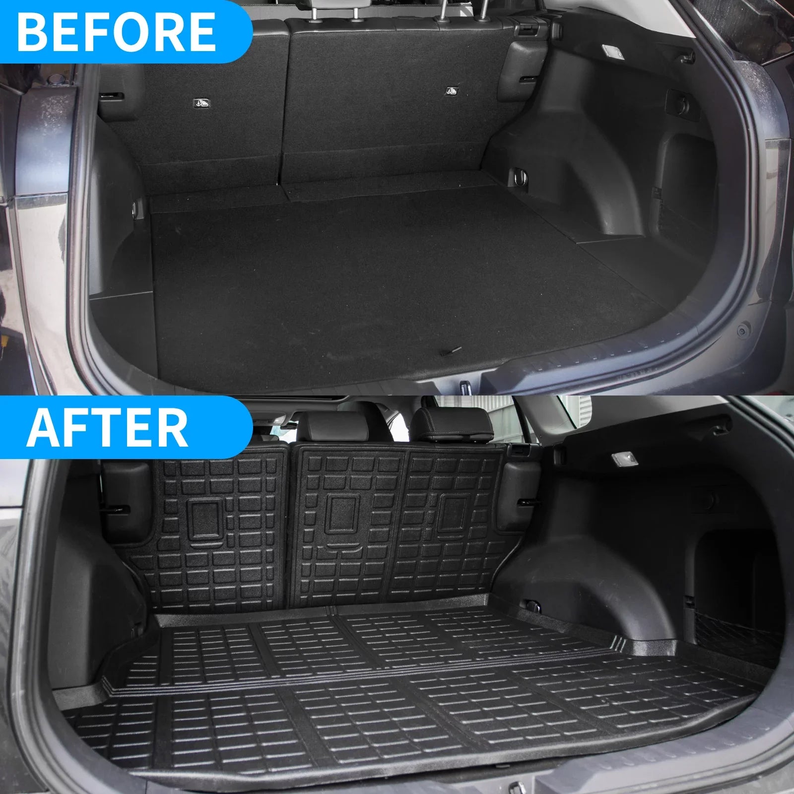Fit 2019 2020 2021 2022 2023 Toyota Rav4 Floor Mats TPE Cargo Liner All Weather Rear Trunk Mat for Toyota Rav4 Accessories (Backrest Mats+Cargo Liner+Floor Mats)