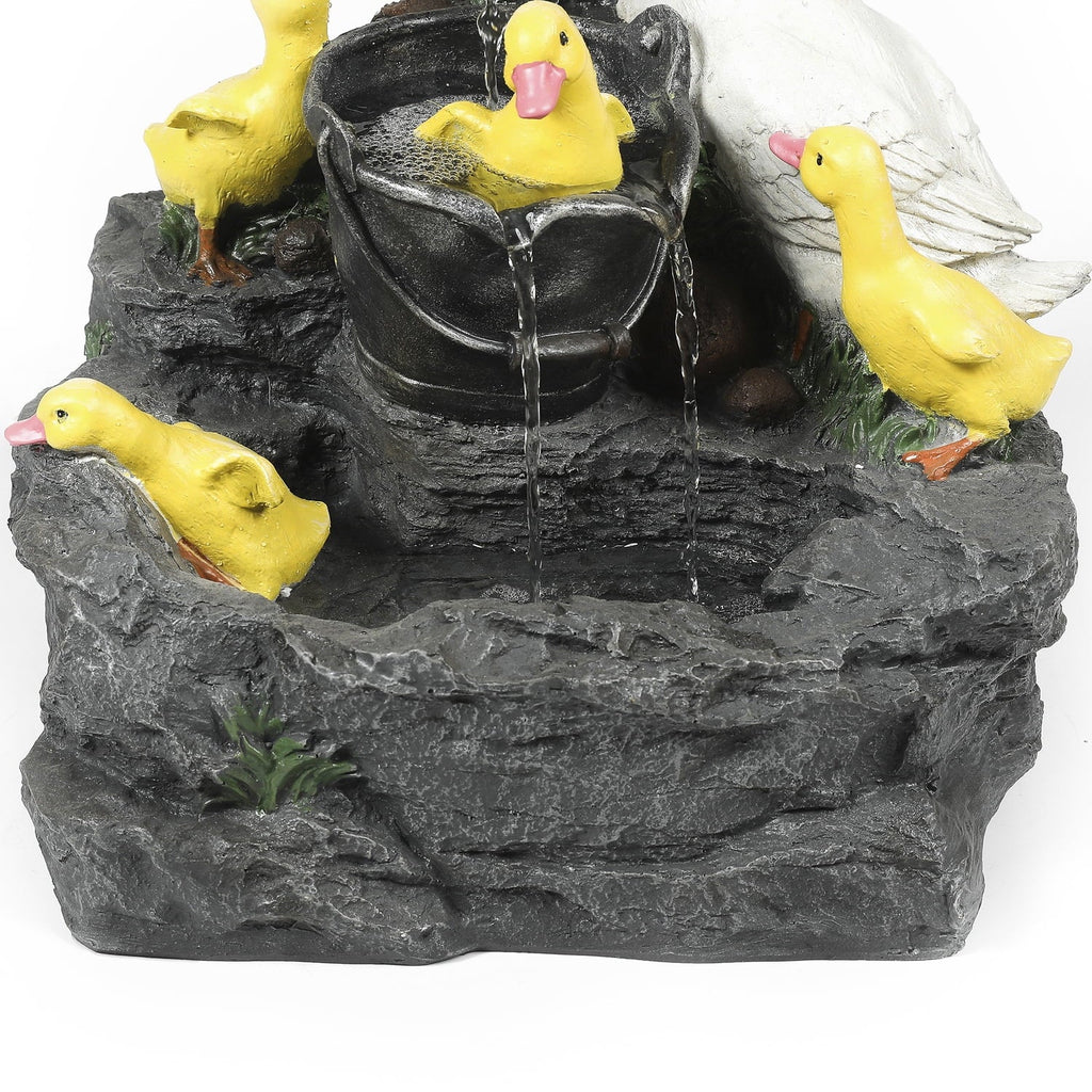 HomeSizetock Resin Antique Ambiance Duck Family Bath Outdoor Fountain