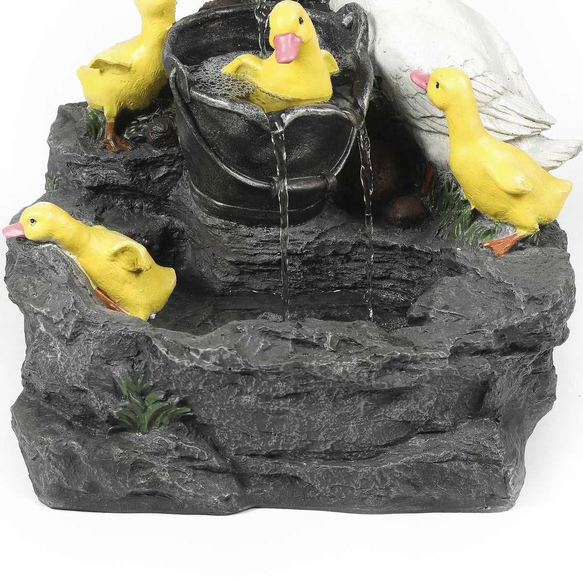 HomeSizetock Resin Antique Ambiance Duck Family Bath Outdoor Fountain