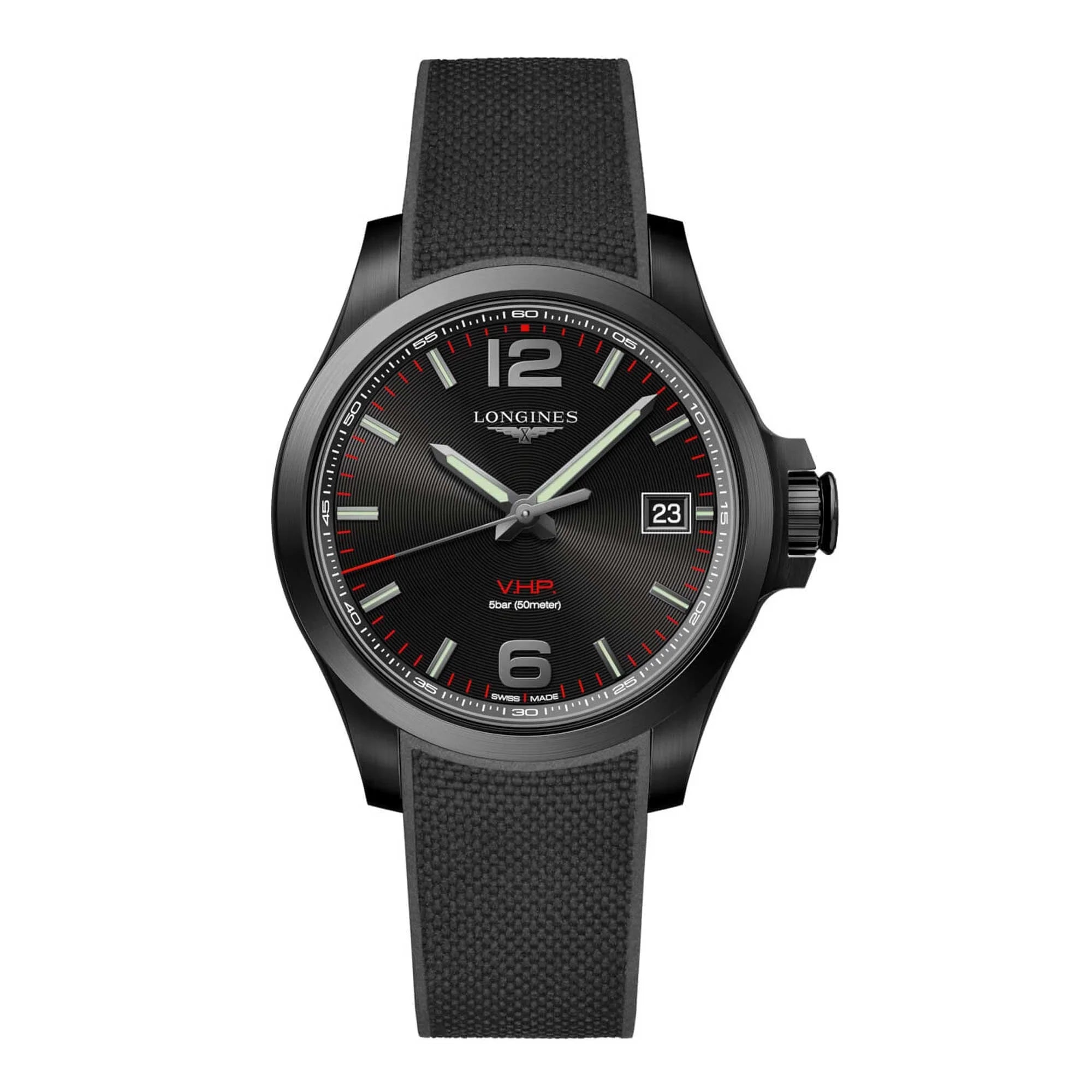Longines L37162569 Men's Conquest V.H.P. Black Dial Sizetrap Watch