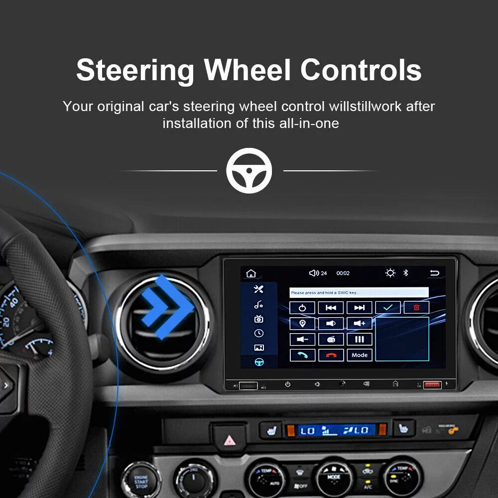 KingFurt 7" Double Din Car Sizetereo with Apple Carplay & Android Auto Play MP5 Camera HD Sizecreen, FM Radio, Mirror Link