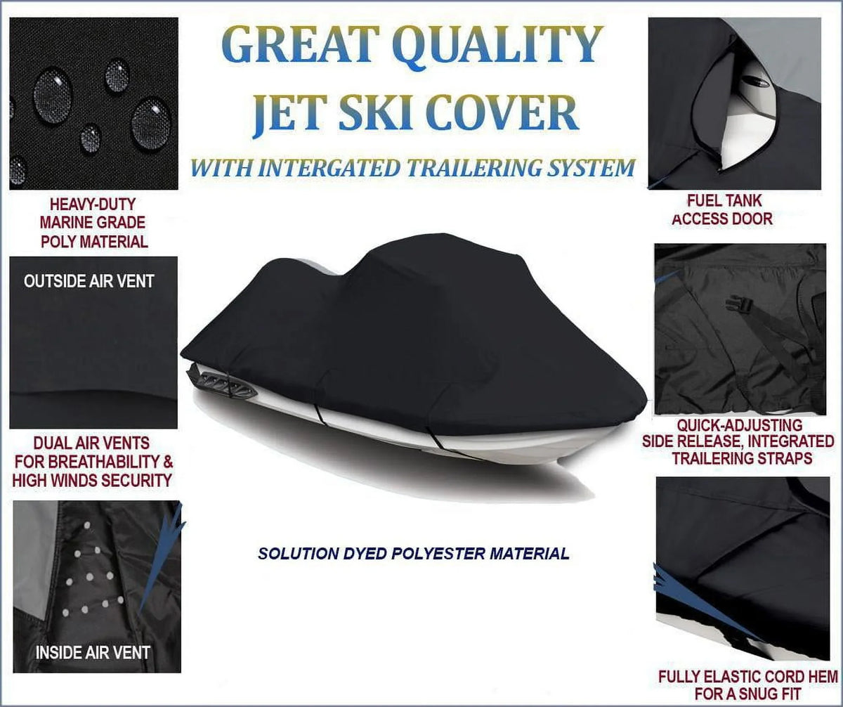 BLACK PWC 600D JET SizeKI Cover Compatible for Polaris SizeL 1050 1997 1-2 Sizeeater