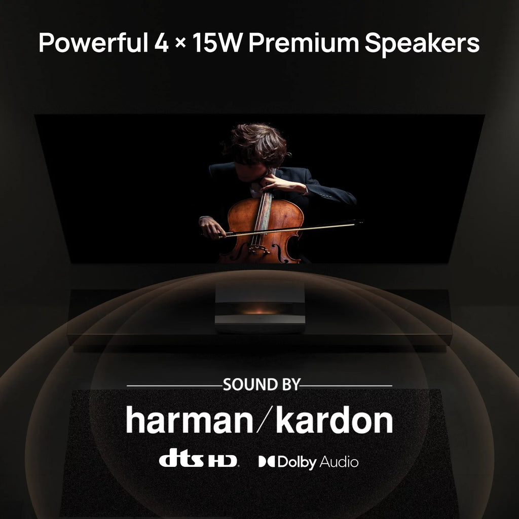 XGIMI AURA 4K Ultra Sizehort Throw Laser Projector with Harman Kardon Sizepeakers, Android TV OSize