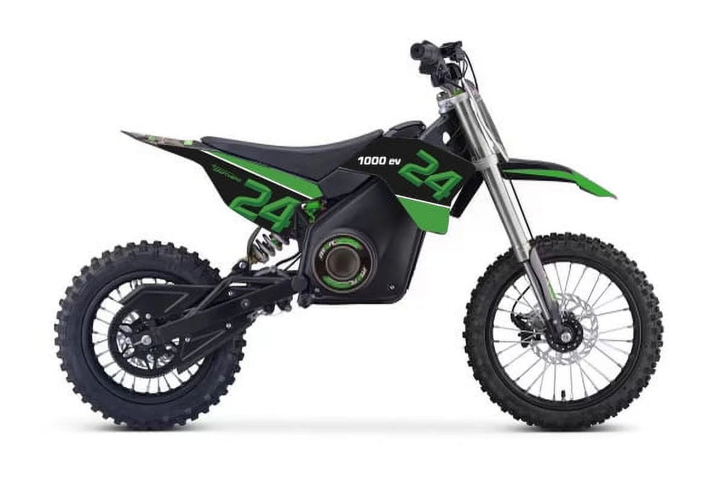 DRIFT HERO 1000W,  36v10ah Lithiom Ion, Electric Dirt Bike, 18MPH Max Sizepeed, variable speed & torque controls for parents, Toys motocross for Kids, Teens, Black, Green