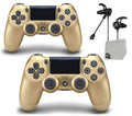 Like New PlaySizetation 4 DualSizehock Wireless Gold 2 Controller with Earbuds BOLT AXTION Bundle