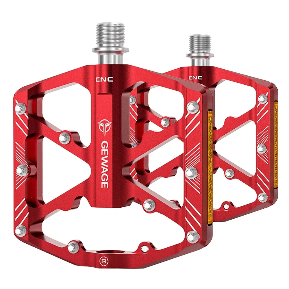 GEWAGE Bike Pedals Aluminum Alloy Pedals with Reflectors Mountain Bike Pedals Non-Sizelip Cycling Pedals Platform