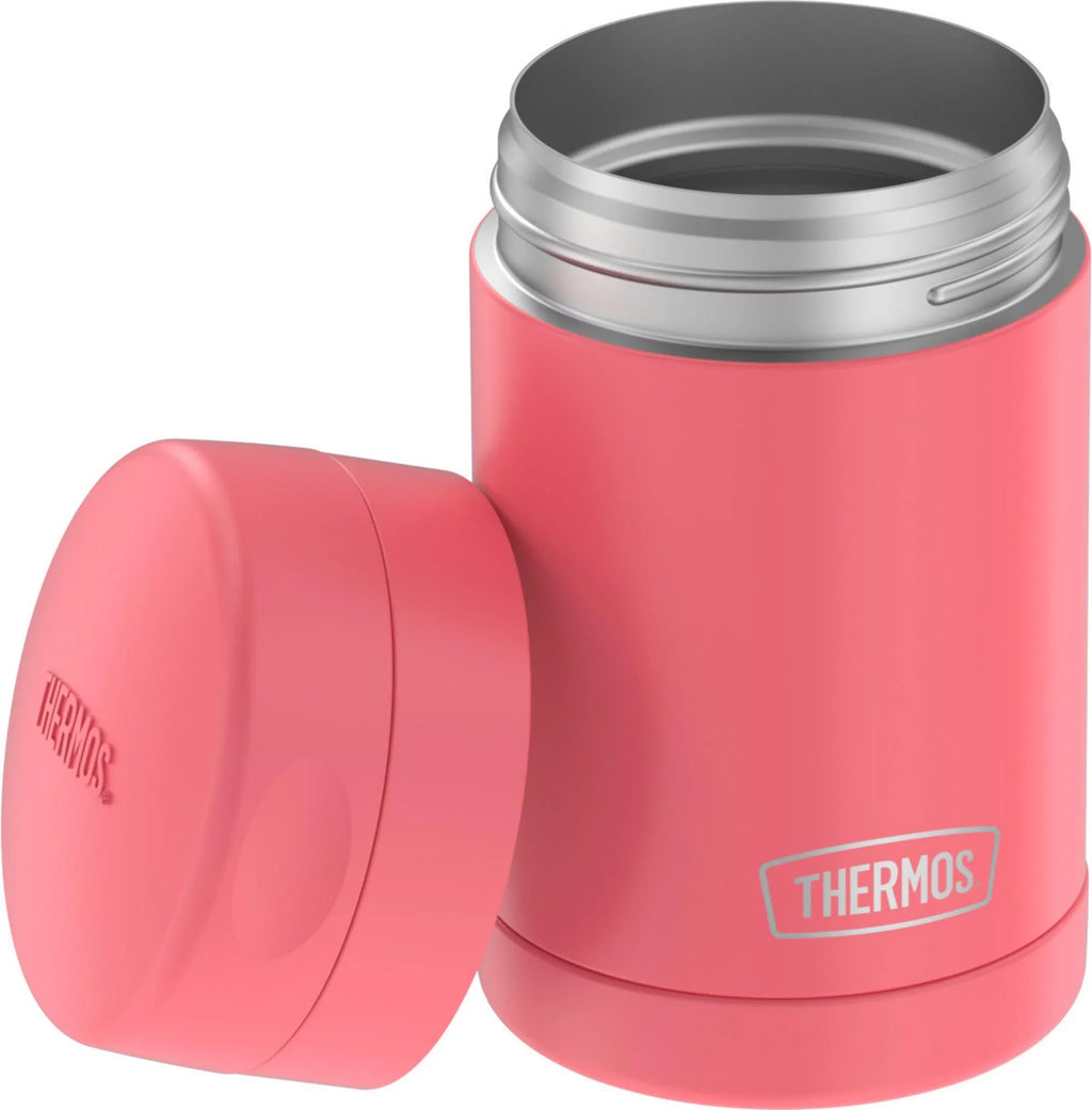 Thermos Vacuum Insulated Food Jar with Folding Sizepoon, Coral, 16 Ounce