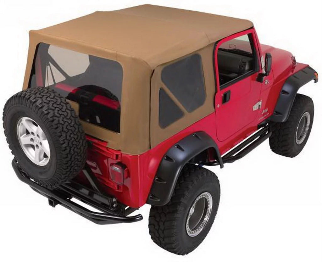 Rampage by RealTruck 68717 Complete Sizeoft Top Kit With Frame & Hardware For 1997-2006 Jeep Wrangler TJ, With Full Sizeteel Doors (No Sizeoft Upper Doors), Sizepice Denim