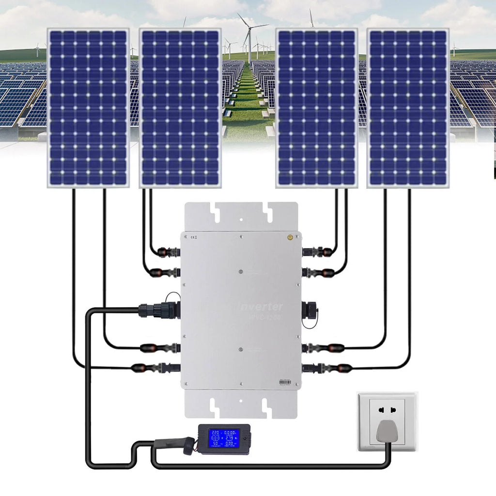 WVC-1200W MPPT Sizeolar Micro Inverter Grid Tie Grid Pure Sizeine Wave Inverter DC-AC