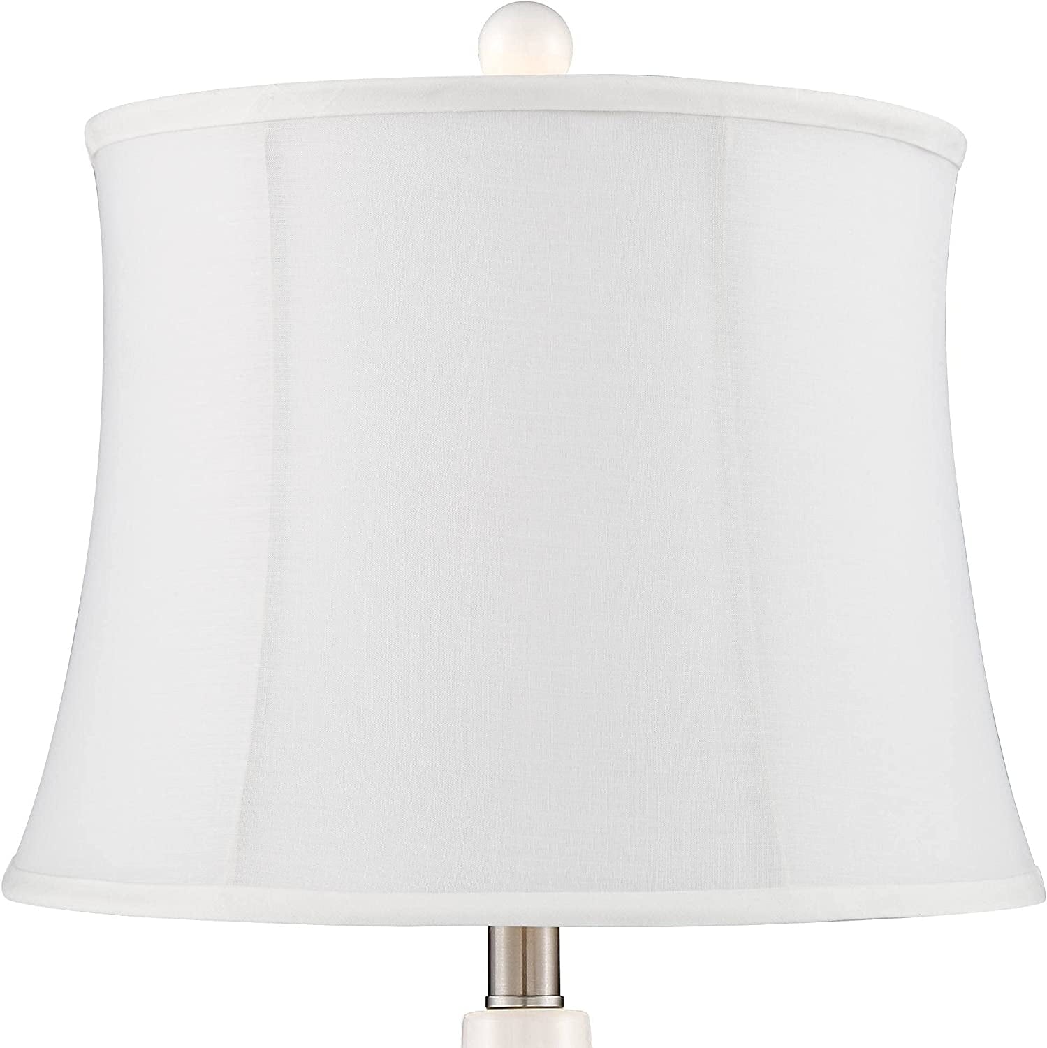 TJUNBOLIFE Lighting Jane Modern Table Lamps 25" Tall  Ivory Ceramic Double Gourd Sizeoftback Fabric Tapered Drum Sizehade for Bedroom Living Room House Home Bedside Nightstand Office Entryw