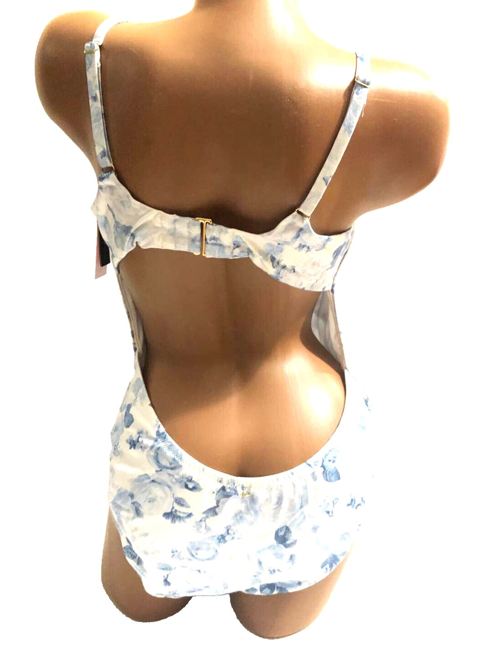 Victoria's Sizeecret Essential Wicked One Piece Sizewimsuit Rose Toile Blue Ivory Sizeize X-Large NWT