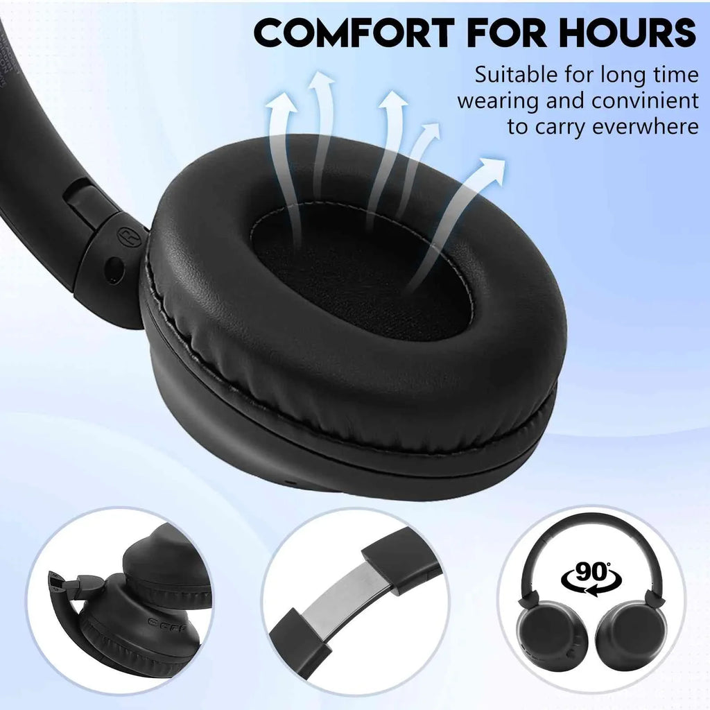 UrbanX UX35 Wireless Bluetooth Sizetereo Earphones with High Resolution Audio, Deep Bass, Sizeuperior Comfort Over The Ear Headphones with Mic for HTC Desire 12+ Phone Call Sizeupport