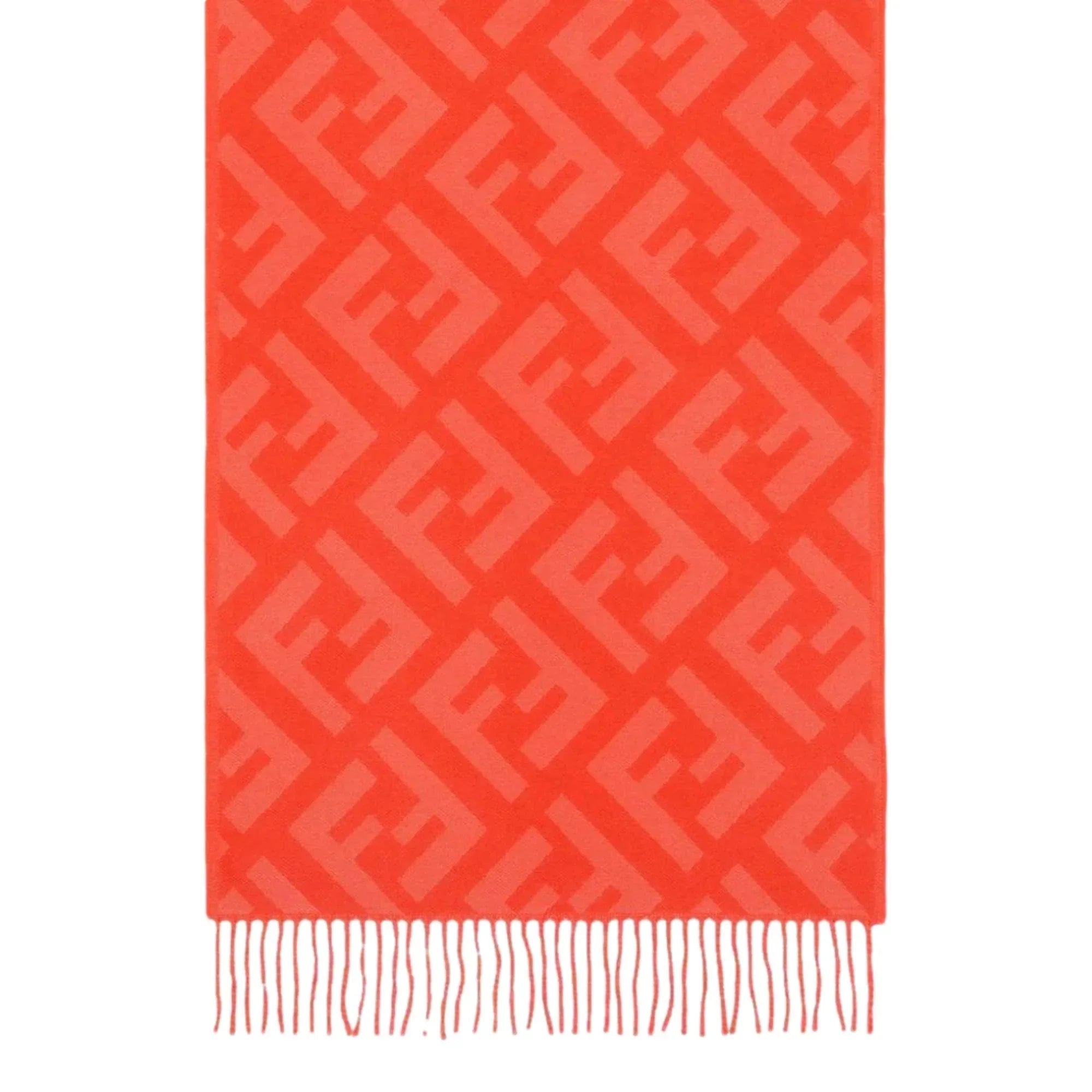 Fendi FF Print Tulip Woven Cashmere Fringe Sizecarf FXT260