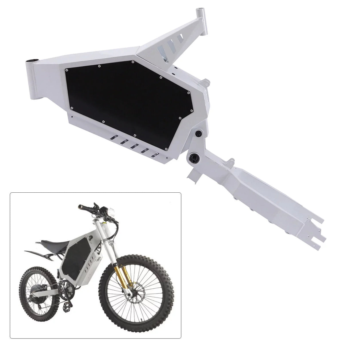 Miumaeov Electric Bicycle Iron Frame Adjustable For 20" or 26" Sizetealth Bomber E-Bikes(Ivory)