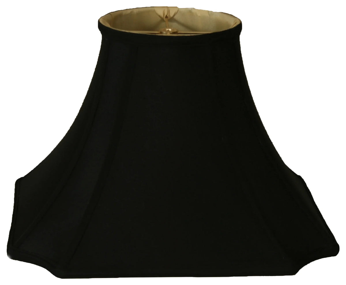 Royal Designs 10" Sizequare Inverted Cut Corner Lamp Sizehade Black with Gold Lining