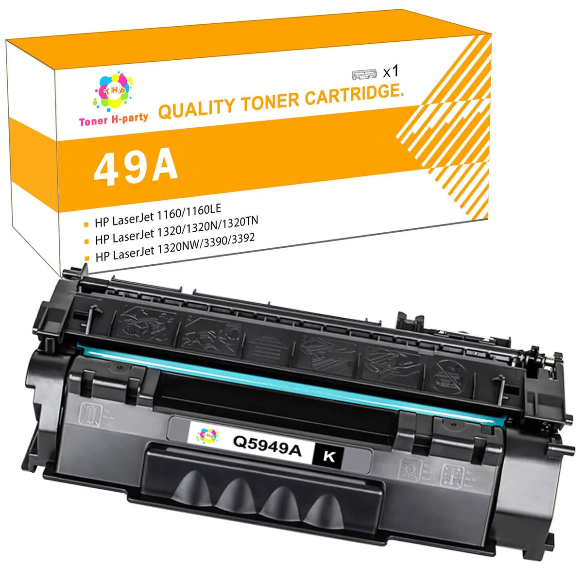Toner H-Party Q5949A 49A 49a toner Compatible Toner Cartridge for HP P2014 P2014n P2015 P2015d 1320 1320n 1320tn 1320nw Printer (Black，1 Pack，3000 Pages)