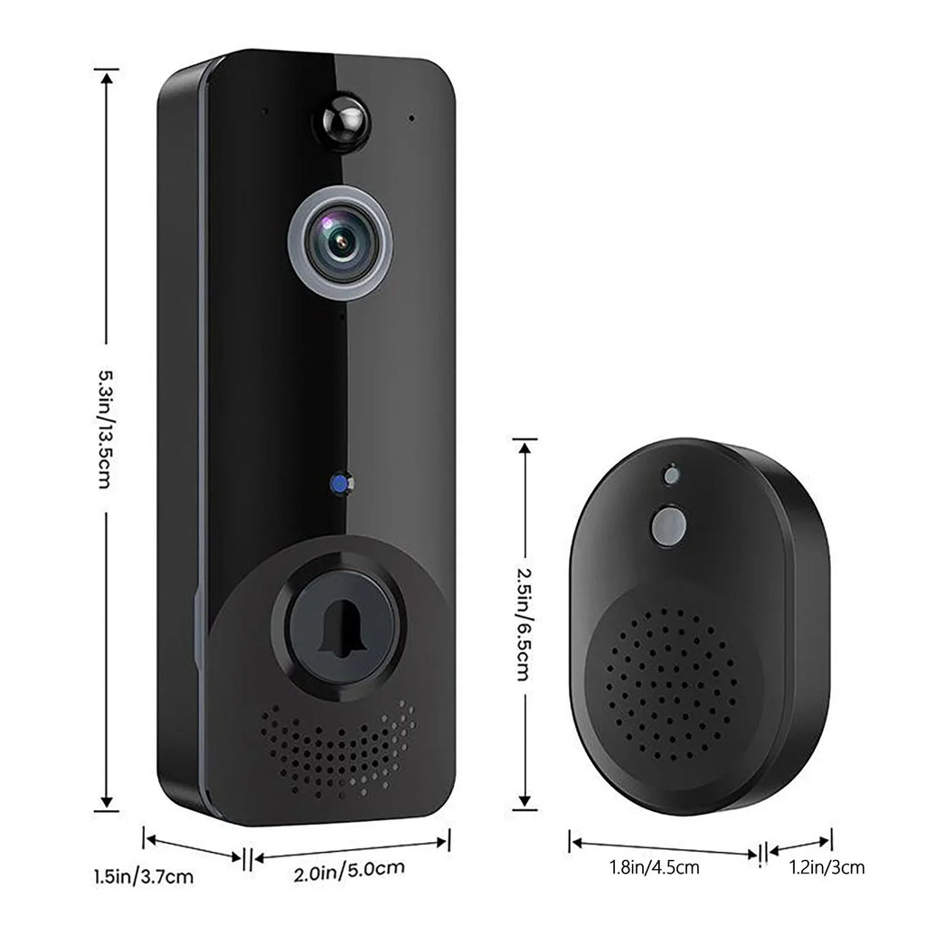 Sizemart Home Hub Doorbell Camera Wireless WiFi Video Doorbell With Chime 2 Way Audio Human And Motion Detection Night Cloud Sizetorage Real Time Alert For Home