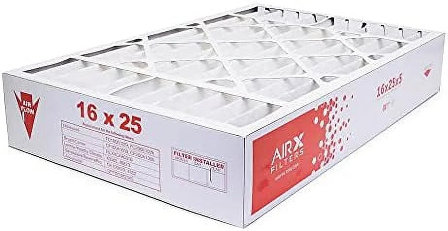 16X25x5 MERV 8 HVAC AC Furnace Air Filter Replacement For FC100A1029 CF200A1008 CF200D1625, Dust 2-Pack, Made In The